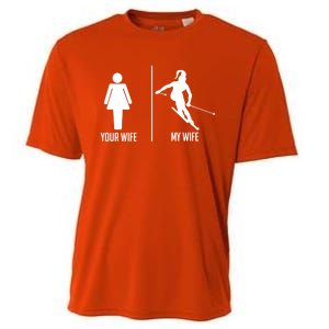 Ski Trip Skiing Wife Husband Marriage Cool Gift Cooling Performance Crew T-Shirt