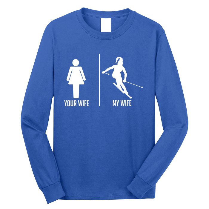 Ski Trip Skiing Wife Husband Marriage Cool Gift Long Sleeve Shirt