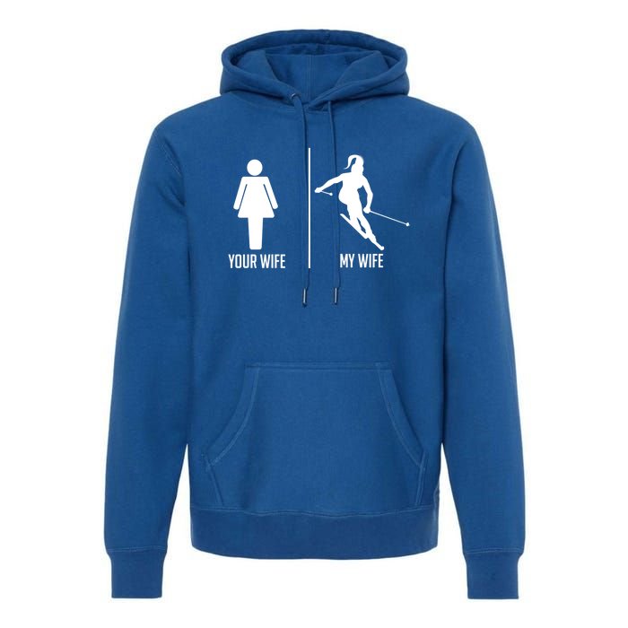 Ski Trip Skiing Wife Husband Marriage Cool Gift Premium Hoodie