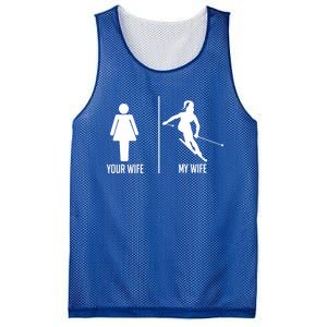 Ski Trip Skiing Wife Husband Marriage Cool Gift Mesh Reversible Basketball Jersey Tank