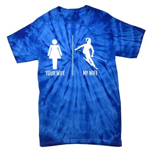 Ski Trip Skiing Wife Husband Marriage Cool Gift Tie-Dye T-Shirt