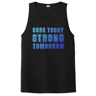 Sore Today Stronger Tomorrow Funny Gym Fitness Workout Gift PosiCharge Competitor Tank