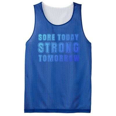 Sore Today Stronger Tomorrow Funny Gym Fitness Workout Gift Mesh Reversible Basketball Jersey Tank