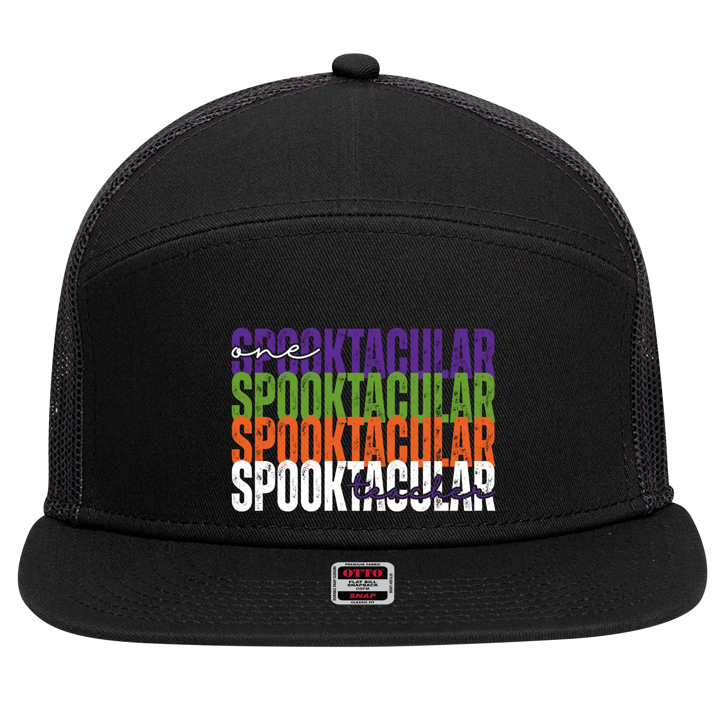 Sppoktacular Teacher 7 Panel Mesh Trucker Snapback Hat