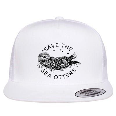 Save The Sea Otters Flat Bill Trucker Hat