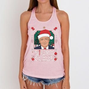 Santa Trump Sigma Claus Funny Christmas Rizz Rizzmas Xmas Women's Knotted Racerback Tank