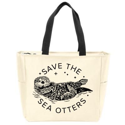 Save The Sea Otters Zip Tote Bag