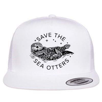 Save The Sea Otters Flat Bill Trucker Hat