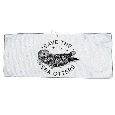 Save The Sea Otters Large Microfiber Waffle Golf Towel