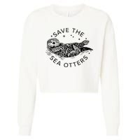 Save The Sea Otters Cropped Pullover Crew
