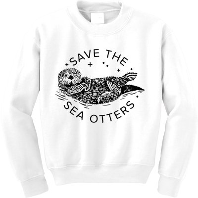 Save The Sea Otters Kids Sweatshirt