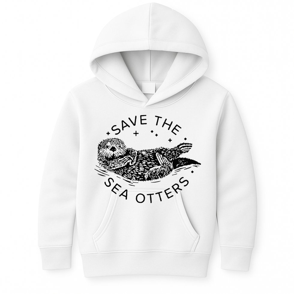 Save The Sea Otters Kids Hoodie