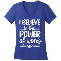 Speech Therapist Speechgiftlanguage Pathologist Slp Pathology Cool Gift Women's V-Neck T-Shirt