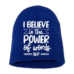 Speech Therapist Speechgiftlanguage Pathologist Slp Pathology Cool Gift Short Acrylic Beanie