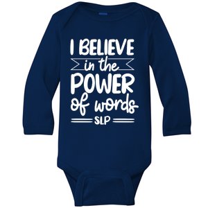 Speech Therapist Speechgiftlanguage Pathologist Slp Pathology Cool Gift Baby Long Sleeve Bodysuit