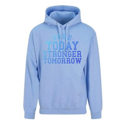 Sore Today Stronger Tomorrow Funny Workout Gym Exercise Gift Unisex Surf Hoodie