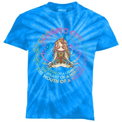 Scorpio The Soul Of A Witch Birthday Hippie Soul Gift Kids Tie-Dye T-Shirt