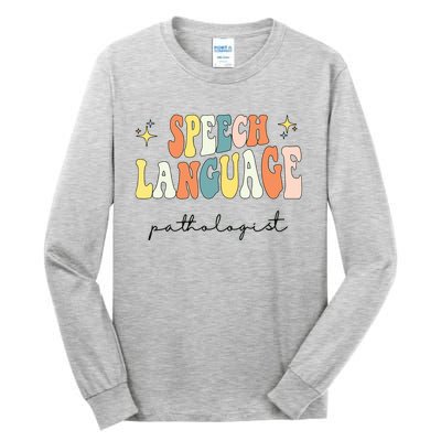 Speech Therapy Speech Language Pathologist Retro SLP Women Tall Long Sleeve T-Shirt