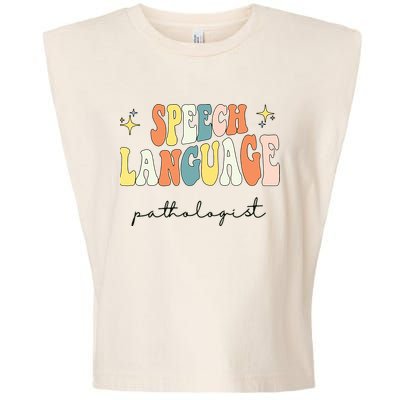Speech Therapy Speech Language Pathologist Retro SLP Women Garment-Dyed Women's Muscle Tee