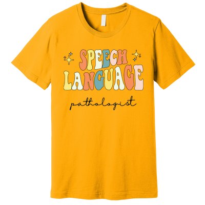 Speech Therapy Speech Language Pathologist Retro SLP Women Premium T-Shirt