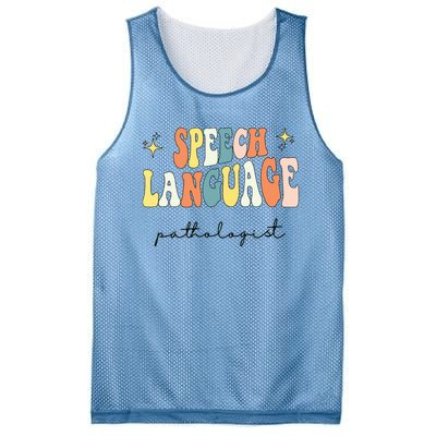 Speech Therapy Speech Language Pathologist Retro SLP Women Mesh Reversible Basketball Jersey Tank