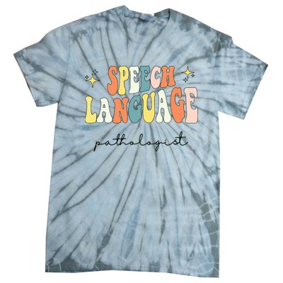 Speech Therapy Speech Language Pathologist Retro SLP Women Tie-Dye T-Shirt