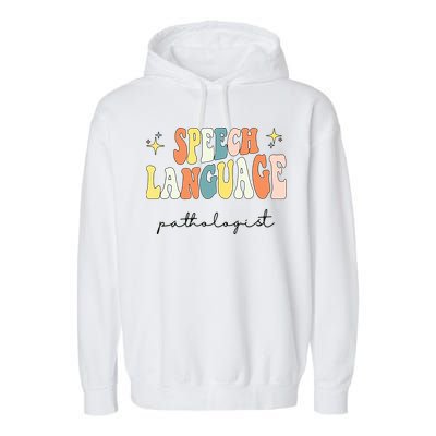 Speech Therapy Speech Language Pathologist Retro SLP Women Garment-Dyed Fleece Hoodie