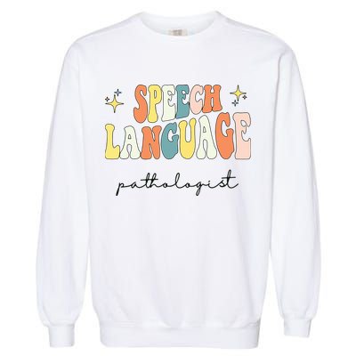 Speech Therapy Speech Language Pathologist Retro SLP Women Garment-Dyed Sweatshirt