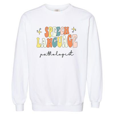 Speech Therapy Speech Language Pathologist Retro SLP Women Garment-Dyed Sweatshirt