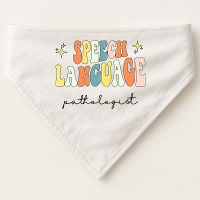 Speech Therapy Speech Language Pathologist Retro SLP Women USA-Made Doggie Bandana
