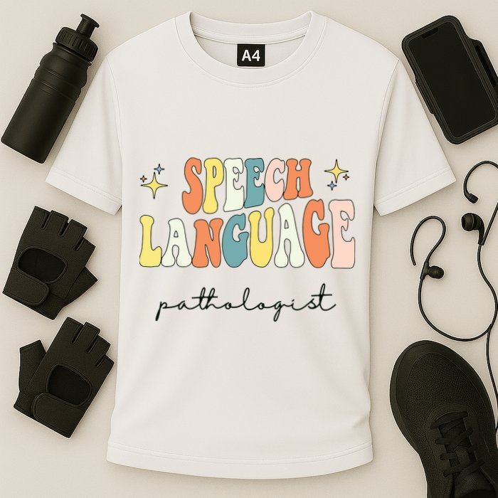Speech Therapy Speech Language Pathologist Retro SLP Women Cooling Performance Crew T-Shirt