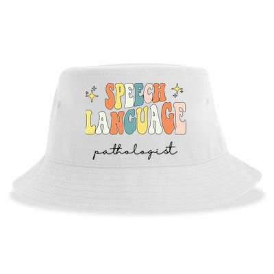 Speech Therapy Speech Language Pathologist Retro SLP Women Sustainable Bucket Hat
