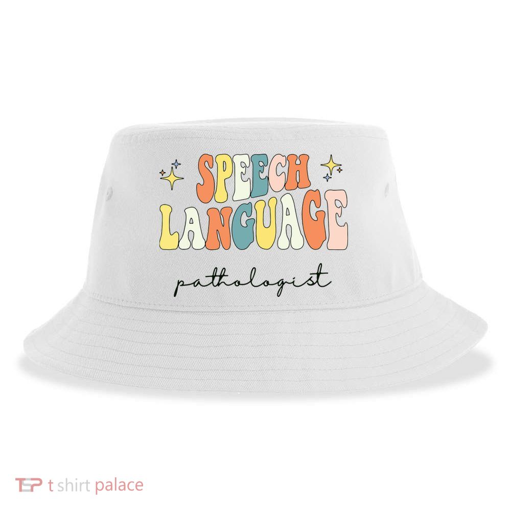 Speech Therapy Speech Language Pathologist Retro SLP Women Sustainable Bucket Hat