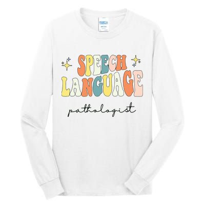 Speech Therapy Speech Language Pathologist Retro SLP Women Tall Long Sleeve T-Shirt