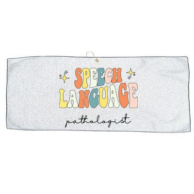 Speech Therapy Speech Language Pathologist Retro SLP Women Large Microfiber Waffle Golf Towel