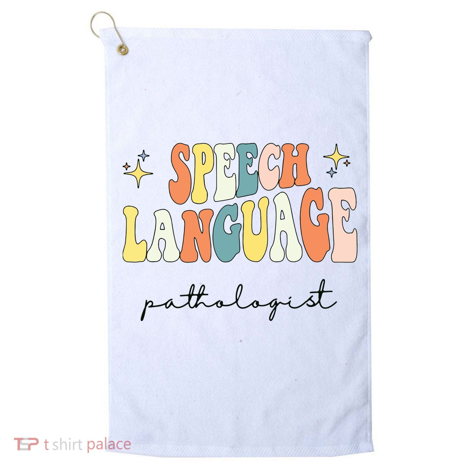 Speech Therapy Speech Language Pathologist Retro SLP Women Golf Towel