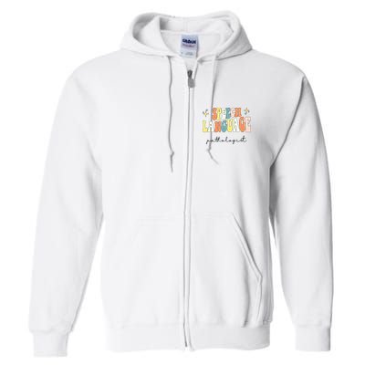 Speech Therapy Speech Language Pathologist Retro SLP Women Full Zip Hoodie