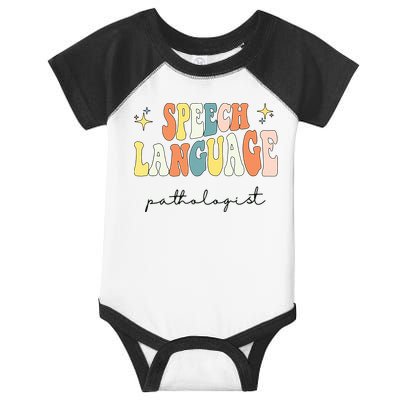 Speech Therapy Speech Language Pathologist Retro SLP Women Infant Baby Jersey Bodysuit