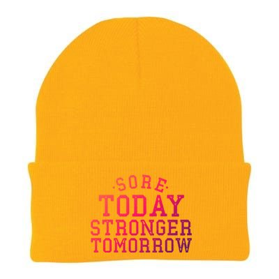 Sore Today Stronger Tomorrow Funny Workout Gym Exercise Gift Knit Cap Winter Beanie