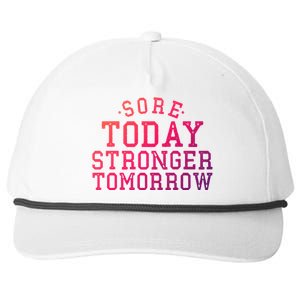 Sore Today Stronger Tomorrow Funny Workout Gym Exercise Gift Snapback Five-Panel Rope Hat