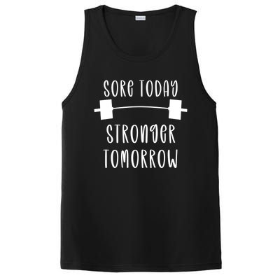 Sore Today Stronger Tomorrow Funny Gym Workout Gift PosiCharge Competitor Tank