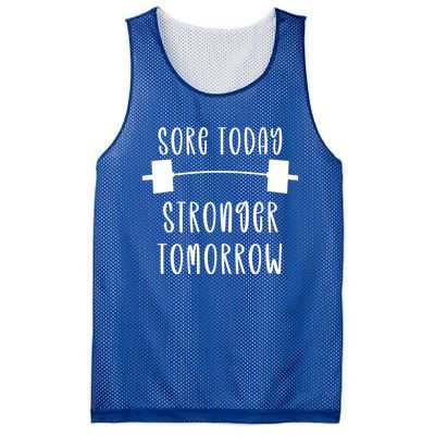 Sore Today Stronger Tomorrow Funny Gym Workout Gift Mesh Reversible Basketball Jersey Tank