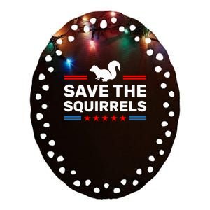 Save The Squirrels For Peanut Squirrels Ceramic Oval Ornament