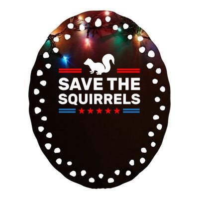 Save The Squirrels For Peanut Squirrels Ceramic Oval Ornament