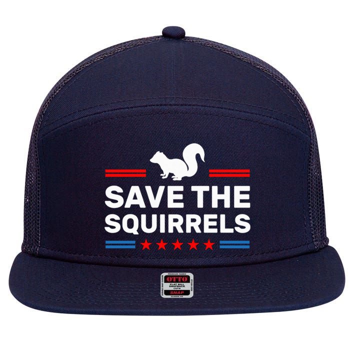 Save The Squirrels For Peanut Squirrels 7 Panel Mesh Trucker Snapback Hat