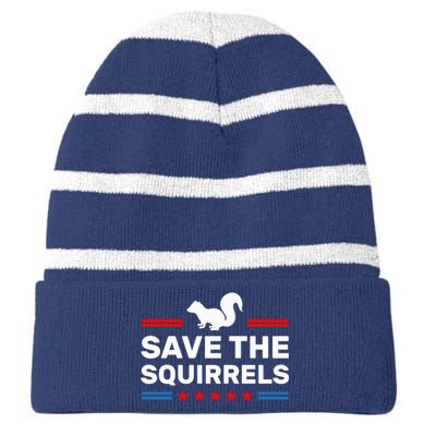 Save The Squirrels For Peanut Squirrels Striped Beanie with Solid Band