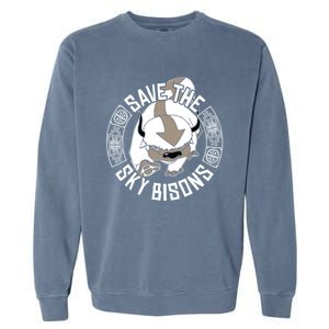 Save The Sky Bisons With Bison Head Gift Garment-Dyed Sweatshirt