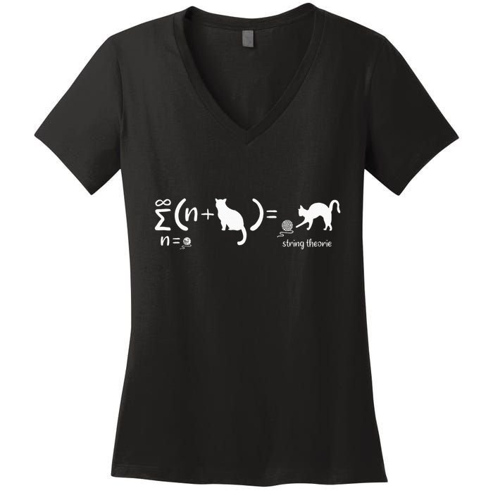 String Theory Science Nerd Physics SchrodingerS Cat Women's V-Neck T-Shirt