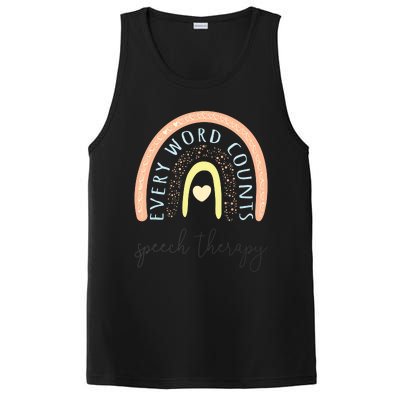 Speech Therapy Speech Language Pathologist SLP Boho Rainbow PosiCharge Competitor Tank