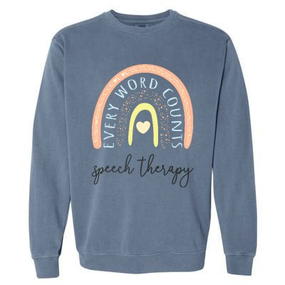 Speech Therapy Speech Language Pathologist SLP Boho Rainbow Garment-Dyed Sweatshirt